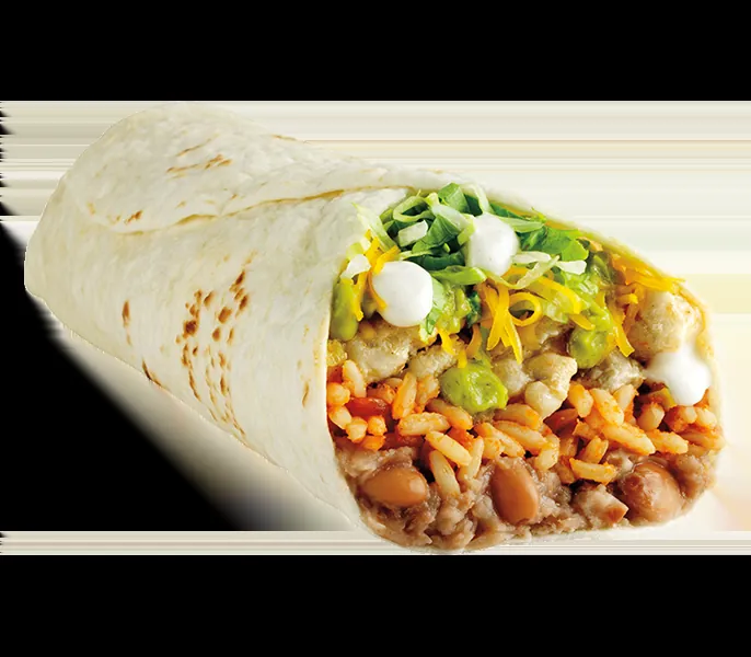 Taco Time Classic Chicken Burrito with price and calories