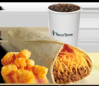 Taco Time Crisp Burrito Combo with price and calories